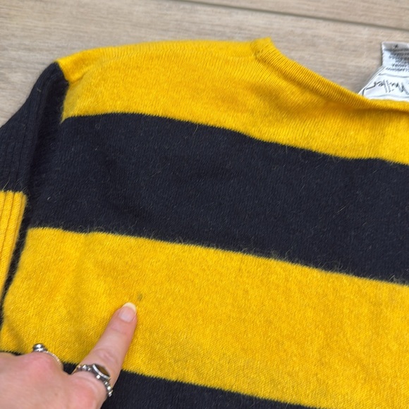 Vintage‎ Nicole Miller Wool Bumblebee Stripe Midi Dress Sweater Statement Twee - Picture 7 of 12